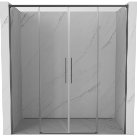 Mexen Rox Duo Schiebetüren für Dusche 190 cm, transparent, Gun Metal - 8C2-190-002-95-00