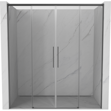 Mexen Rox Duo Schiebetüren für Dusche 200 cm, transparent, Gun Metal - 8C2-200-002-95-00