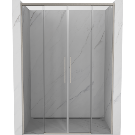Mexen Rox Duo Duschschiebetüren 150 cm, transparent, gebürstetes Nickel - 8C2-150-002-97-00