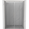 Mexen Rox Duo Schiebetüren Dusche 140 cm, transparent, gebürsteter Nickel - 8C2-140-002-97-00