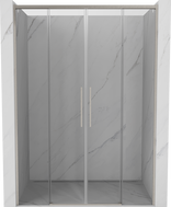 Mexen Rox Duo Schiebetüren Dusche 140 cm, transparent, gebürsteter Nickel - 8C2-140-002-97-00