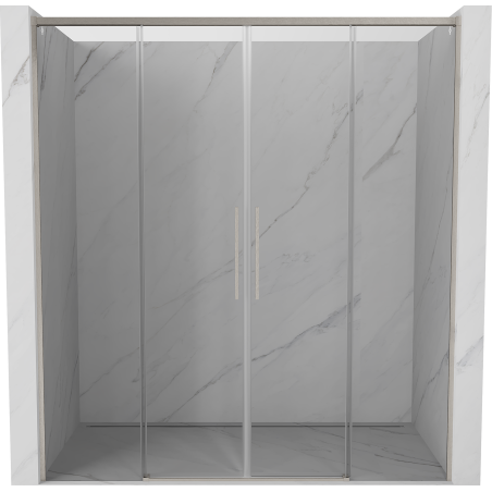 Mexen Rox Duo Schiebetür 180 cm, transparent, gebürsteter Nickel - 8C2-180-002-97-00