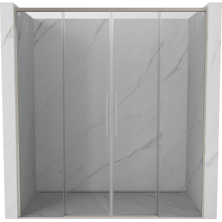Mexen Rox Duo Schiebetüren für die Dusche 200 cm, transparent, gebürsteter Nickel - 8C2-200-002-97-00