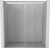 Mexen Rox Duo Schiebetüren für die Dusche 200 cm, transparent, gebürsteter Nickel - 8C2-200-002-97-00