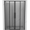 Mexen Rox Duo Schiebetüren für Dusche 140 cm, schwarzer Rahmen, schwarz - 8C2-140-002-70-70