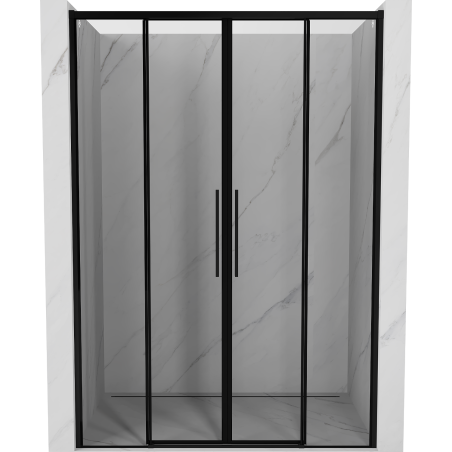 Mexen Rox Duo Duschschiebetüren 160 cm, schwarzer Rahmen, schwarz - 8C2-160-002-70-70
