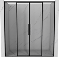Mexen Rox Duo-Schiebetüren 200 cm, schwarzer Rahmen, schwarz - 8C2-200-002-70-70
