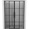 Mexen Rox Duo Schiebetüren 150 cm, schwarzes Gitter, schwarz - 8C2-150-002-70-77