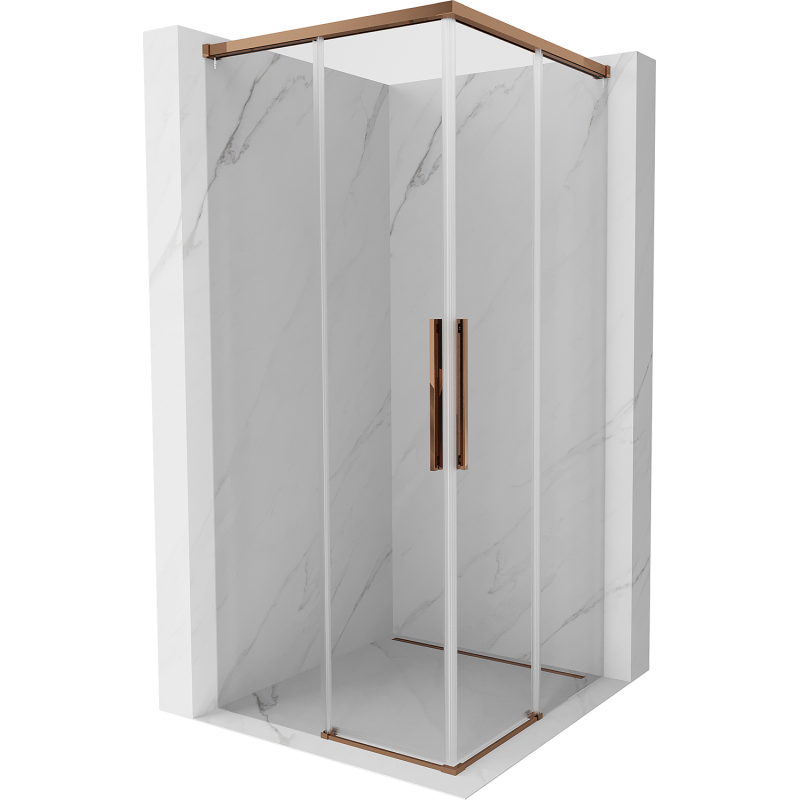 Mexen Rox Duo Schiebeduschkabine 90 x 90 cm, transparent, Roségold - 8C2D-090-090-60-00