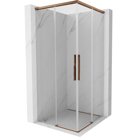 Mexen Rox Duo Schiebeduschkabine 90 x 90 cm, transparent, Roségold - 8C2D-090-090-60-00