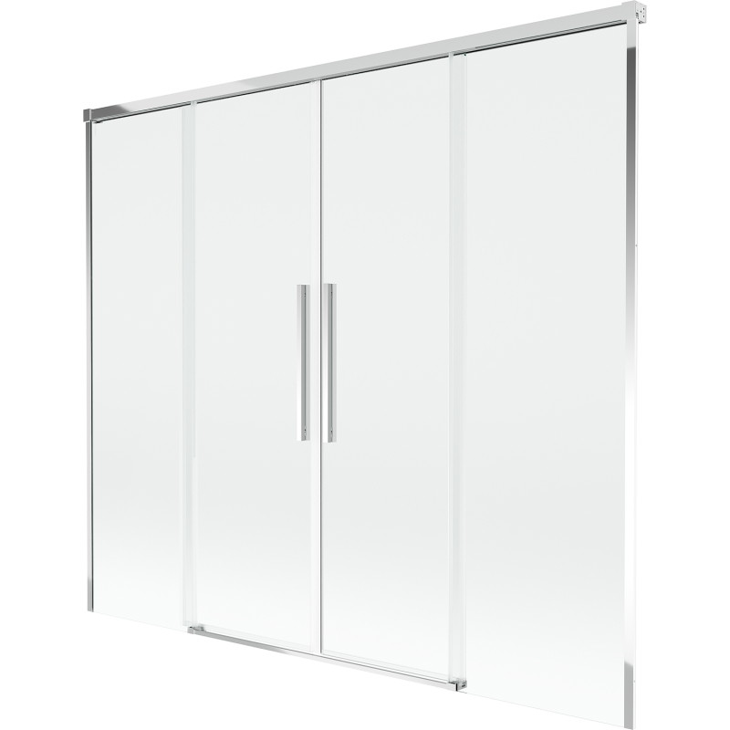 Mexen Rox zweiflügelige verschiebbare Badewannenabtrennung 170 x 150 cm, transparent, chrom - 8C9-170-002-01-00