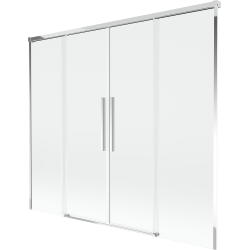 Mexen Rox 2-flügelige verschiebbare Badewannenabtrennung 180 x 150 cm, transparent, Chrom - 8C9-180-002-01-00