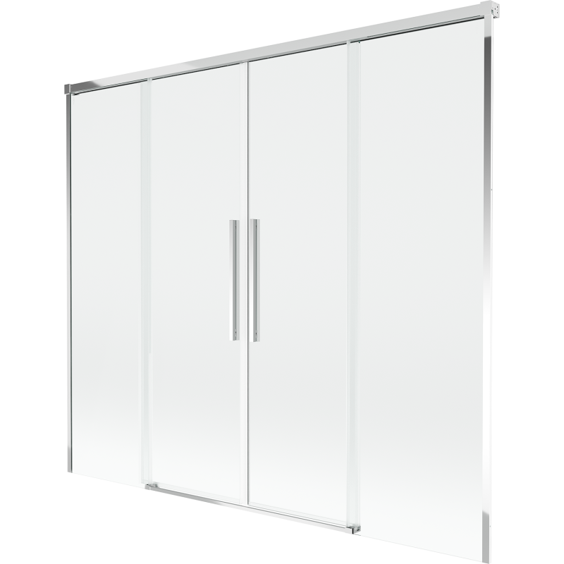 Mexen Rox 2-flügelige verschiebbare Badewannenabtrennung 180 x 150 cm, transparent, Chrom - 8C9-180-002-01-00