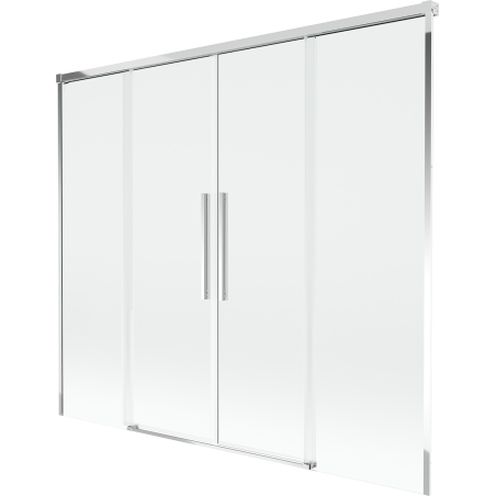 Mexen Rox 2-flügelige verschiebbare Badewannenabtrennung 180 x 150 cm, transparent, Chrom - 8C9-180-002-01-00