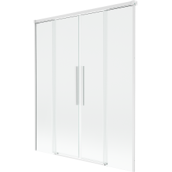 Mexen Rox 2-flügelige verschiebbare Badewannenwand 140 x 150 cm, transparent, weiß - 8C9-140-002-20-00