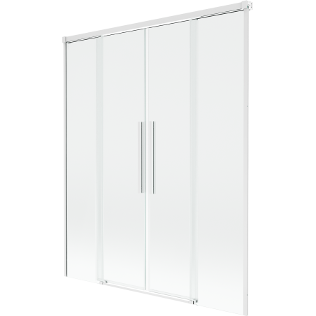 Mexen Rox 2-flügelige verschiebbare Badewannenwand 140 x 150 cm, transparent, weiß - 8C9-140-002-20-00