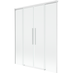 Mexen Rox Duschwand 2-flügelig verschiebbar 150 x 150 cm, transparent, weiß - 8C9-150-002-20-00