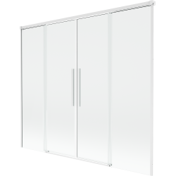 Mexen Rox Duschabtrennung 2-flügelig, verschiebbar 170 x 150 cm, transparent, weiß - 8C9-170-002-20-00
