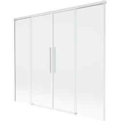 Mexen Rox zweiflügelige, verschiebbare Badewannenfaltwand 170 x 150 cm, transparent, weiß - 8C9-170-002-20-00