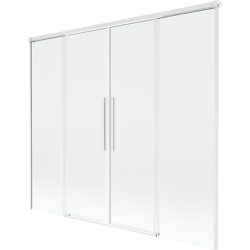 Mexen Rox Duschabtrennung 2-flügelig, verschiebbar 170 x 150 cm, transparent, weiß - 8C9-170-002-20-00