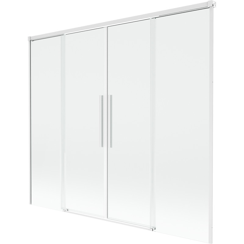 Mexen Rox zweiflügelige, verschiebbare Badewannenfaltwand 170 x 150 cm, transparent, weiß - 8C9-170-002-20-00