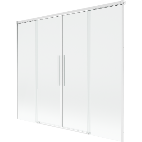 Mexen Rox 2-flügelige Schiebebadewannenwand 190 x 150 cm, transparent, weiß - 8C9-190-002-20-00