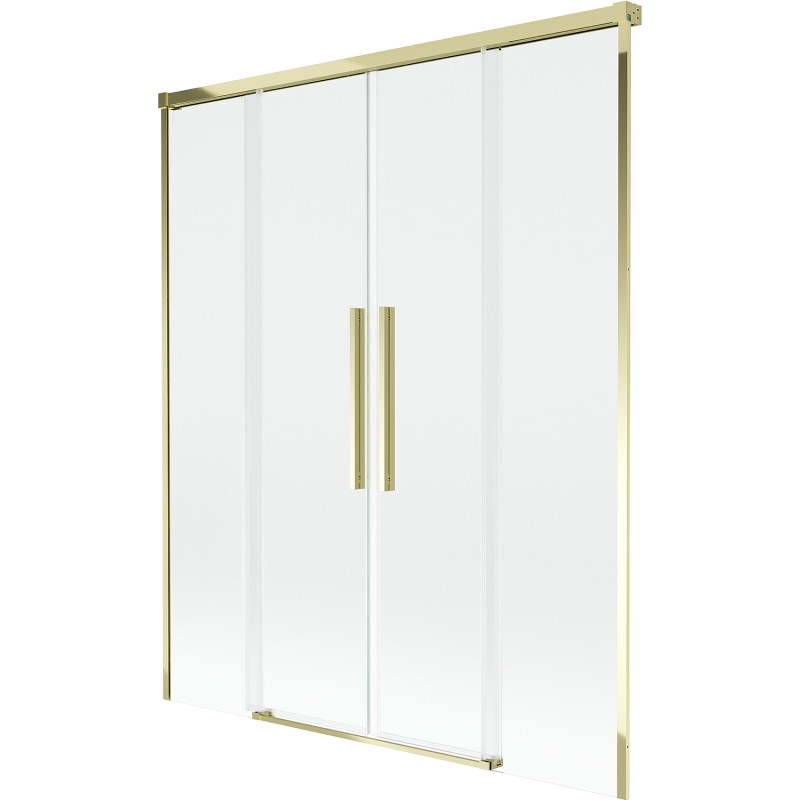 Mexen Rox 2-flügelige, verschiebbare Badewannenabtrennung 150 x 150 cm, transparent, gold - 8C9-150-002-50-00
