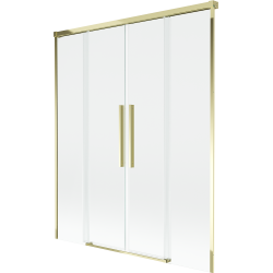 Mexen Rox Duschabtrennung 2-flügelig verschiebbar 160 x 150 cm, transparent, gold - 8C9-160-002-50-00