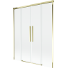 Mexen Rox Duschabtrennung 2-flügelig verschiebbar 160 x 150 cm, transparent, gold - 8C9-160-002-50-00