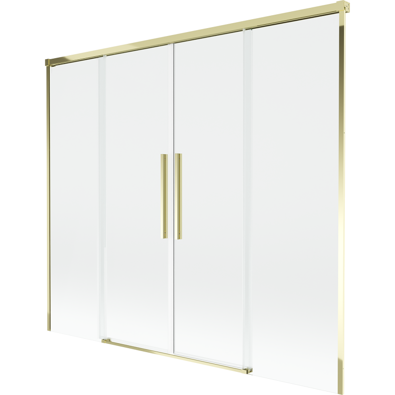 Mexen Rox Badewannenfaltwand 2-flügelig, 170 x 150 cm, transparent, gold - 8C9-170-002-50-00
