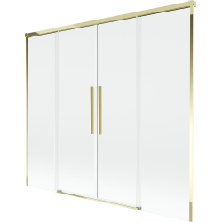 Mexen Rox 2-flügeliger Duschabtrennung, verschiebbar, 180 x 150 cm, transparent, gold - 8C9-180-002-50-00