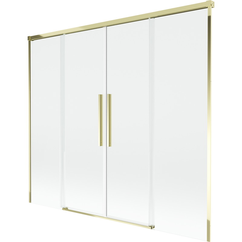 Mexen Rox 2-flügelige, verschiebbare Badewannenfaltwand 180 x 150 cm, transparent, gold - 8C9-180-002-50-00