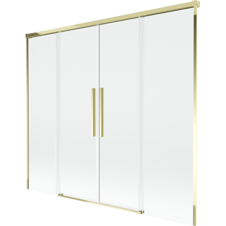 Mexen Rox 2-flügeliger Duschabtrennung, verschiebbar, 180 x 150 cm, transparent, gold - 8C9-180-002-50-00