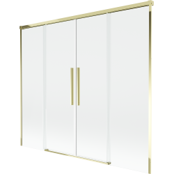 Mexen Rox Duschwand 2-flügelig verschiebbar 190 x 150 cm, transparent, gold - 8C9-190-002-50-00