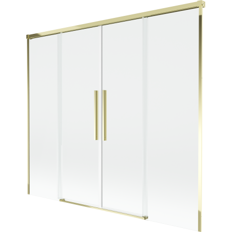 Mexen Rox 2-flügelige Duschabtrennung 190 x 150 cm, transparent, golden - 8C9-190-002-50-00