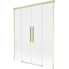 Mexen Rox Duschabtrennung, 2-flügelig, verschiebbar 140 x 150 cm, transparent, gold gebürstet - 8C9-140-002-55-00