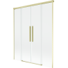 Mexen Rox zweiteilige Badewannenabtrennung, verschiebbar, 160 x 150 cm, transparent, gebürstetes Gold - 8C9-160-002-55-00