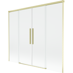 Mexen Rox Duschwand, 2-flügelig, 170 x 150 cm, transparent, gebürstetes Gold - 8C9-170-002-55-00