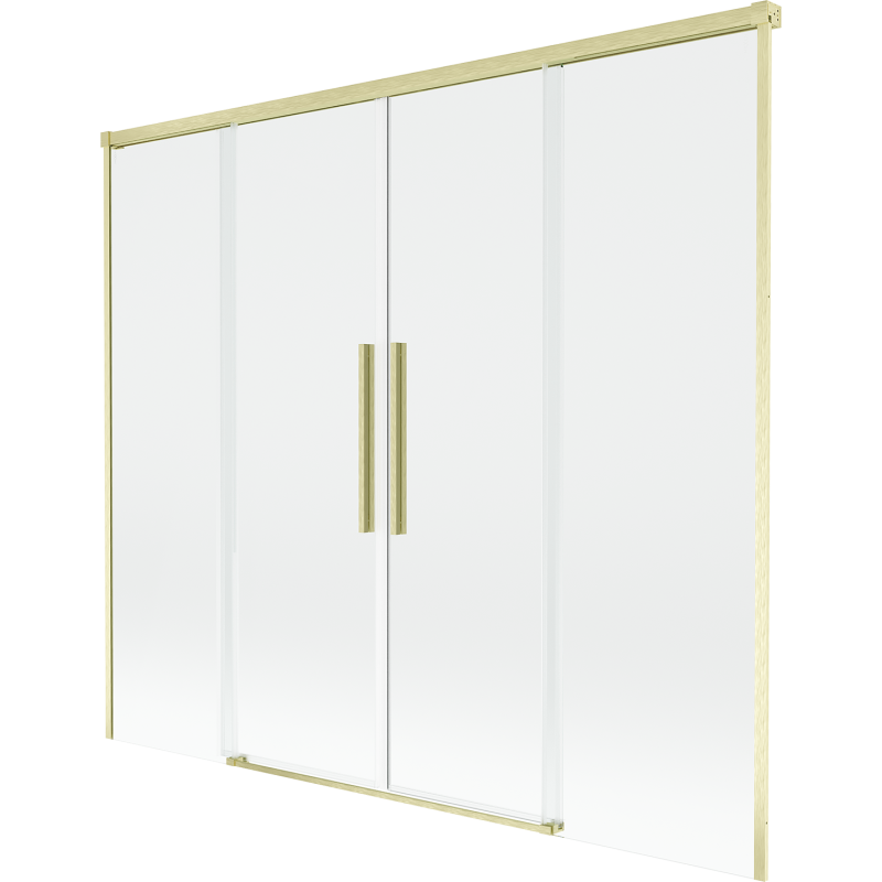 Mexen Rox Duschwand, 2-flügelig, 170 x 150 cm, transparent, gebürstetes Gold - 8C9-170-002-55-00