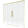 Mexen Rox Badewannenabtrennung, 2-flügelige Schiebetür 190 x 150 cm, transparent, gebürstetes Gold - 8C9-190-002-55-00