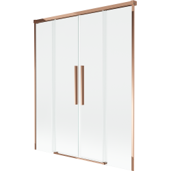 Mexen Rox Badewannenabtrennung 2-flügelig, verschiebbar 150 x 150 cm, transparent, Roségold - 8C9-150-002-60-00