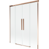 Mexen Rox Badewannenabtrennung 2-flügelig, verschiebbar 150 x 150 cm, transparent, Roségold - 8C9-150-002-60-00