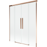 Mexen Rox zweiflügeliger, verschiebbarer Badewannenaufsatz 160 x 150 cm, transparent, Roségold - 8C9-160-002-60-00