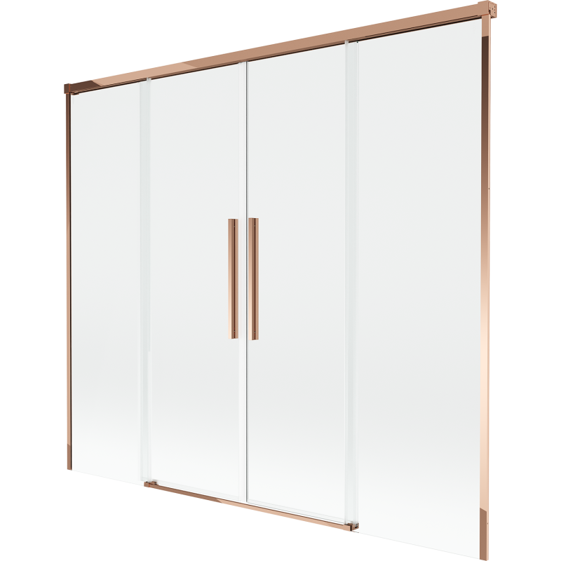 Mexen Rox Duschwand 2-flügelig zum Schieben 170 x 150 cm, transparent, Roségold - 8C9-170-002-60-00