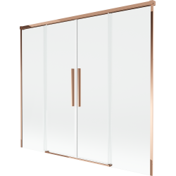 Mexen Rox Duschwand 2-flügelig, verschiebbar 180 x 150 cm, transparent, Roségold - 8C9-180-002-60-00