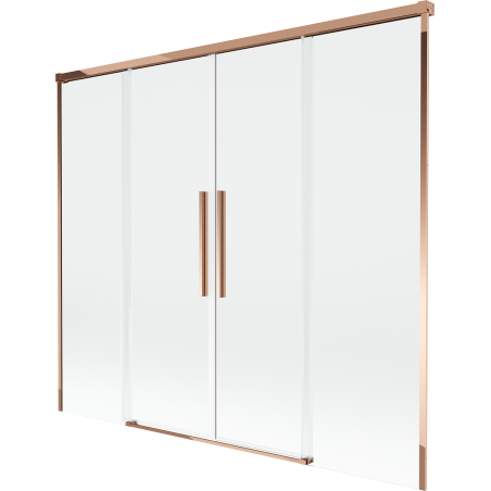Mexen Rox Duschwand 2-flügelig, verschiebbar 180 x 150 cm, transparent, Roségold - 8C9-180-002-60-00