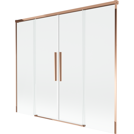 Mexen Rox Duschwand 2-flügelig, schiebbar 190 x 150 cm, transparent, Roségold - 8C9-190-002-60-00