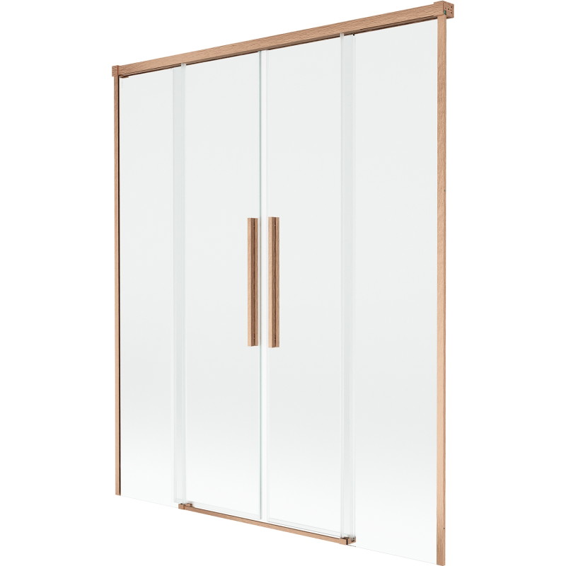 Mexen Rox 2-flügelige, verschiebbare Badewannenfaltwand 160 x 150 cm, transparent, gebürstetes Kupfer - 8C9-160-002-65-00