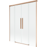 Mexen Rox 2-flügelige, verschiebbare Badewannenfaltwand 160 x 150 cm, transparent, gebürstetes Kupfer - 8C9-160-002-65-00