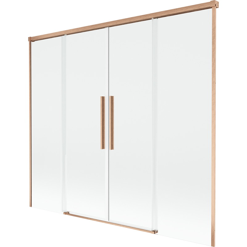Mexen Rox 2-flügelige Duschwand 170 x 150 cm, transparent, gebürstetes Kupfer - 8C9-170-002-65-00